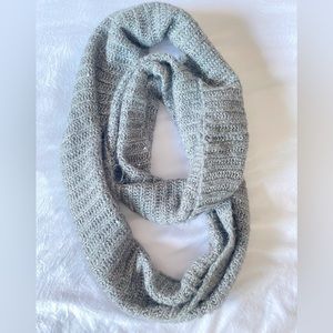 Grey Sequined Infinity Scarf